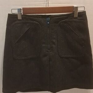 Gap Women’s Black Mini Virgin Wool Blend Skirt Front Zipper Size 1 Y2K Clueless
